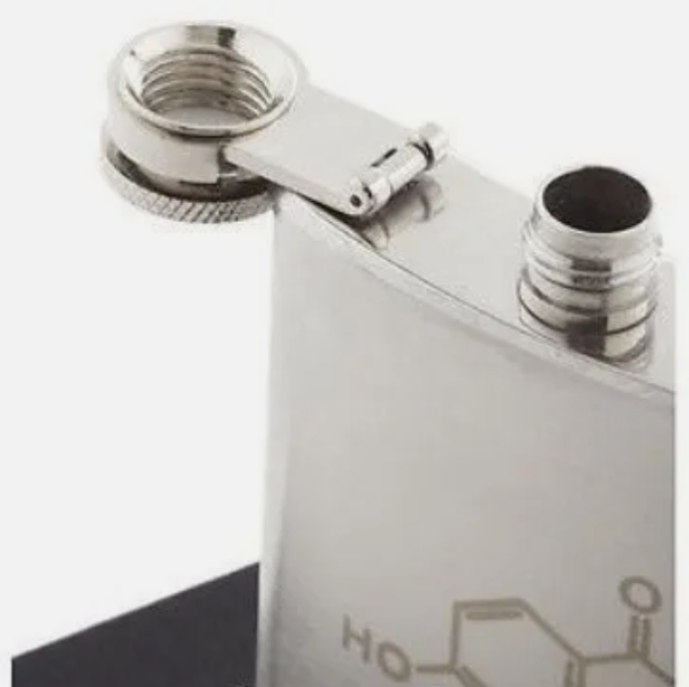New Kikkerland Chemistry 101 Liquor Alcohol 4 oz Stainless Steel Book Flask - Picture 5 of 5